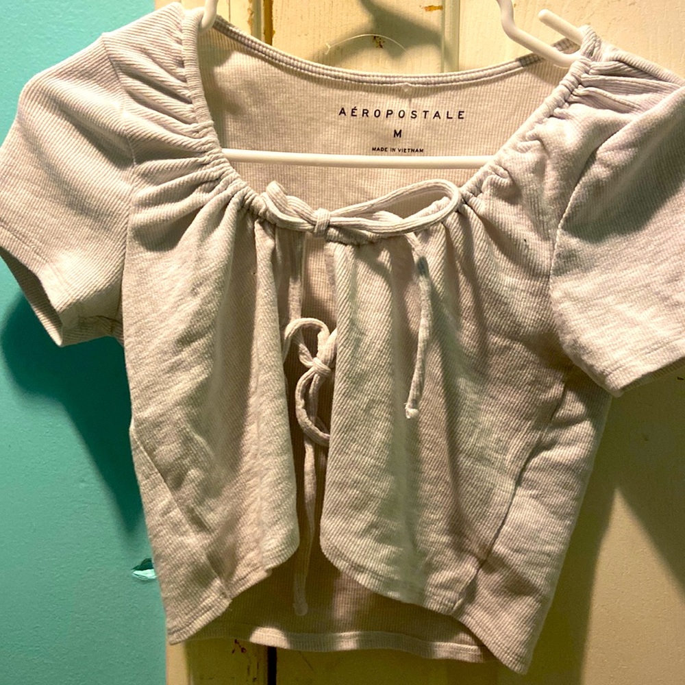 Aeropostale Double Tie-Front Crop Top
